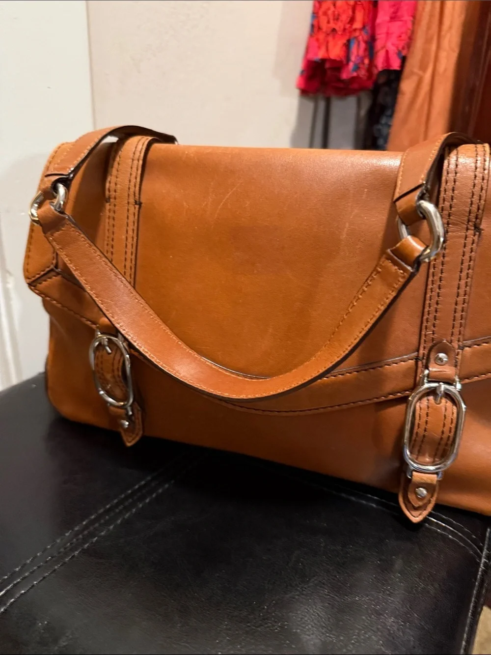 COLE HAAN Structured Shoulder Satchel